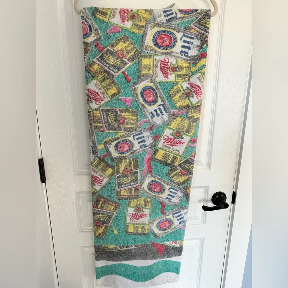 Vintage Miller beach towel.